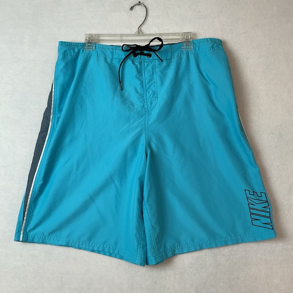 Nike Swim Trunks Mens XL Blue Swimsuit Mesh Lined Pockets